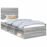 Bed Frame Grey Sonoma 90 x 200 cm Solid Pine Wood 3412538