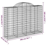Arched Gabion Baskets 8 pcs 200x50x140/160 cm Galvanised Iron 3146368