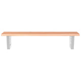 Basin Shelf Wall Mounted Steel and Solid Wood Oak 3302566