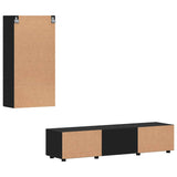 TV Cabinet Set with Drawer FLORIN 3 pcs Black Engineered Wood 3397925