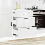 Kitchen Base Cabinet "Porto" High Gloss White Engineered Wood 854261