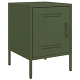 Bedside Cabinets 2 pcs Olive Green 36x39x50.5 cm Steel 842919