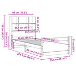 Bookcase Bed without Mattress 90x200cm Solid Wood Pine 3322465