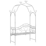 Garden Bench with Cushion White 104 x 54 x 93cm Steel 42008120