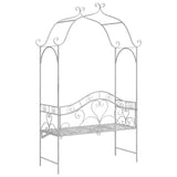 Garden Bench with Cushion White 104 x 54 x 93cm Steel 42008120