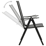 Reclining Garden Chair Set 5 pcs Anthracite Powder-coated Steel 3283762