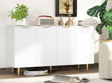 Sideboard Buffet Cabinet, Modern Kitchen Storage Cabinet with 4 Doors and Adjustable Shelves, Living T3398P343510