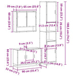 ZNTS 3 Piece Bathroom Furniture Set Black Engineered Wood 3301100