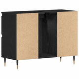 Bathroom Sink Cabinet Black Oak 80 x 33 x 60 cm Engineered Wood 862893