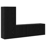 TV Wall Unit Wall-mounted 5 pcs Black Oak Engineered Wood 3402769