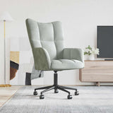Relaxing Chair with Wheels Light Grey Velvet 42022459