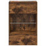 Wall Cabinets with LED Lights for TV 2 pcs Smoked Oak 40x30x60.5 cm 837087