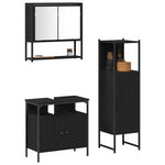 Bathroom Furniture Set with Door 3 pcs Black 33 x 33 x 120.5 cm 3334378
