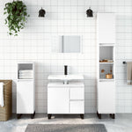 ZNTS 3 Piece Bathroom Furniture Set High Gloss White Engineered Wood 3190231