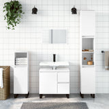 ZNTS 3 Piece Bathroom Furniture Set High Gloss White Engineered Wood 3190231