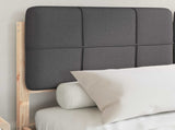 Bed Frame with Upholstered Headboard Dark Grey 140 x 190 cm 877985