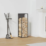 Firewood Rack Black 25x25x80 cm Cold-rolled steel 864263