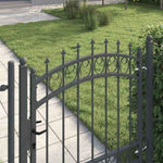 Fence Gate with Spikes Grey 100 x 100 cm Powder-coated steel 42008987