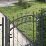 Fence Gate with Spikes Grey 100 x 100 cm Powder-coated steel 42008987