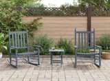 Rocking Chairs 2pcs with Foldable Table Grey Solid Wood Poplar 3281593