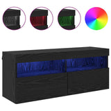 TV Wall Cabinet Black Oak 100 x 30 x 40 cm Engineered Wood 882985