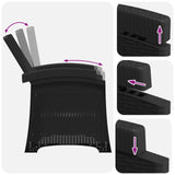 Reclining Garden Chair Rattan Look Anthracite PP 8011992