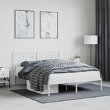 Metal Bed Frame without Mattress with Headboard White 140x190cm 374486