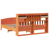 Bookcase Bed without Mattress Wax Brown 200x200cm Solid Wood Pine 3323133