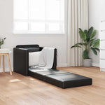 Floor Sofa Bed with Cushion Black 74 x 77 x 81 cm Faux leather 4106635