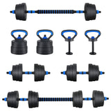4-in-1 Dumbbell Set Black and Blue 121 x 19.5 x 19.5 cm 42023468
