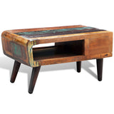 Coffee Table with Curved Edge 1 Drawer Reclaimed Wood 241008