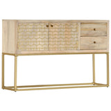 ZNTS Sideboard Gold 120x30x75 cm Solid Mango Wood 286500