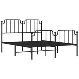 Metal Bed Frame without Mattress with Footboard Black 135x190cm 373904