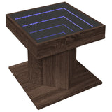 Coffee Table with LED Brown Oak 50x50x45 cm Engineered Wood 847566