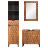 Bathroom Sets 3 pcs Acacia Brown Winish Solid Mango Wood 3310037