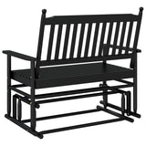 Glider Bench Black 118x70x104.5 cm Solid Wood Poplar 4008866