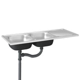 Kitchen Sink with Double Sinks Silver 1200x500x155 mm Stainless Steel 147238
