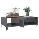 Coffee Table High Gloss Grey 103.5x60x35 cm Engineered Wood 806030