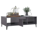 Coffee Table High Gloss Grey 103.5x60x35 cm Engineered Wood 806030