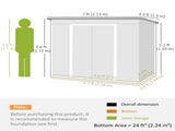 7 x 4ft Galvanised Steel Garden Shed, with Foundation Kit - Green T3398P377641