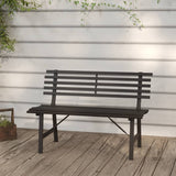 Garden Bench Black Powder-coated steel Large Durable 317135