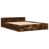 Bed Frame with Drawers without Mattress Smoked Oak 120x190 cm Small Double 3280780