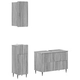 3 Piece Bathroom Cabinet Set ZWOLLE Grey Sonoma Engineered Wood 3417762