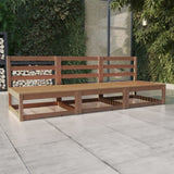 Garden 3-Seater Sofa Honey Brown Solid Pinewood 3075302