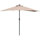Garden Parasol Taupe 294 x 150 x 224 cm Polyester and Steel 42003270