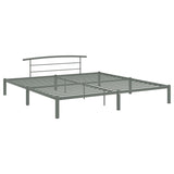 284667 Bed Frame without Mattress Grey Metal 180x200 cm Super King