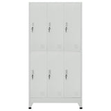 Locker Cabinet with 6 Compartments Steel 90x45x180 cm Grey 20156