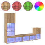 TV Wall Units with LED Strip Lights Artisan Oak Engineered Wood 3402948
