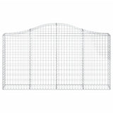 Arched Gabion Baskets 2 pcs 200x30x100/120 cm Galvanised Iron 3145430