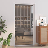 Interior Door 102.5x201.5 cm White ESG Glass and Aluminium 350587